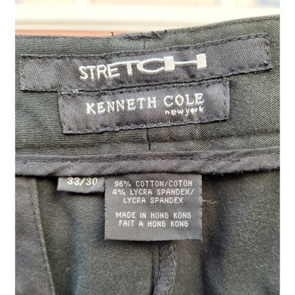 Kenneth Cole New York Black Stretch Preppy Cotton Men's Dress‎ Pants
